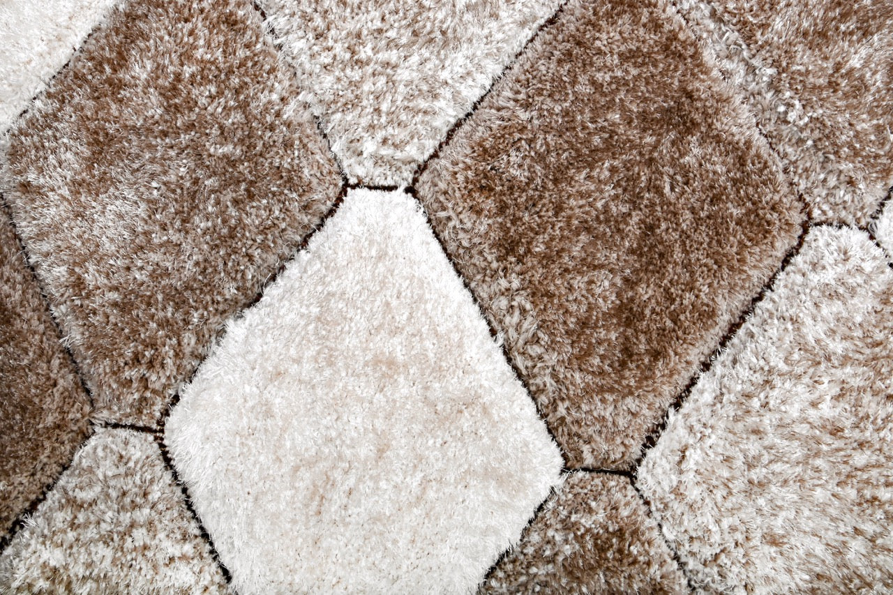 California 3D Rombusz Vizon - Beige Szőnyeg 120 x 170 cm Huzziyas Home