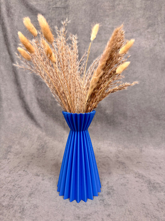 Linea Kék Bordázott Váza 20 cm - PLA Műanyag
