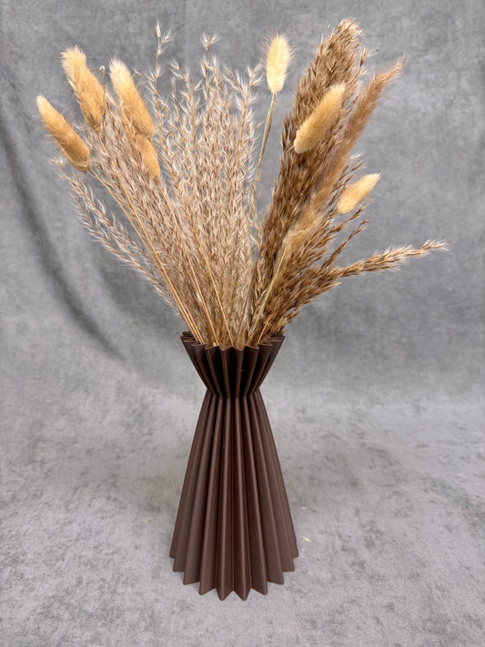 Linea Barna Bordázott Váza 20 cm - PLA Műanyag