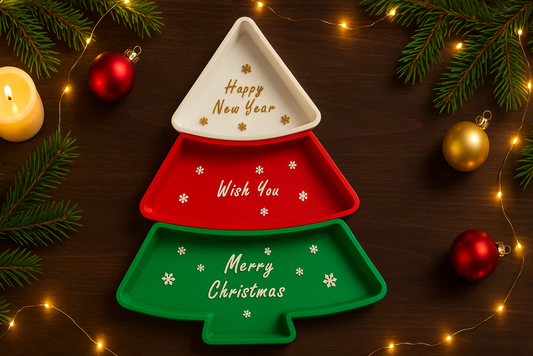 Karácsonyfa alakú Tálaló és Dekoráció - 3D nyomtatott PLA műanyag