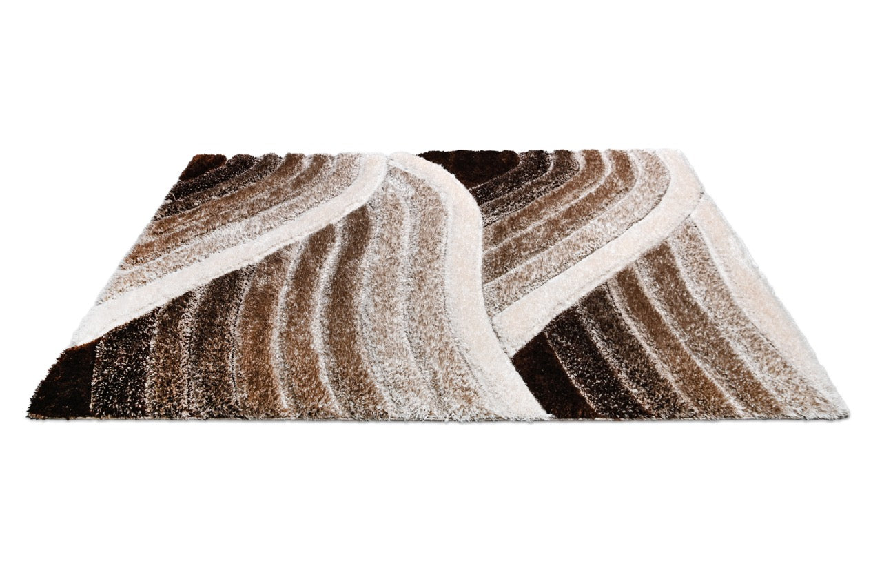 California 3D Hullám Vizon - Beige Szőnyeg 60 x 110 cm Huzziyas Home