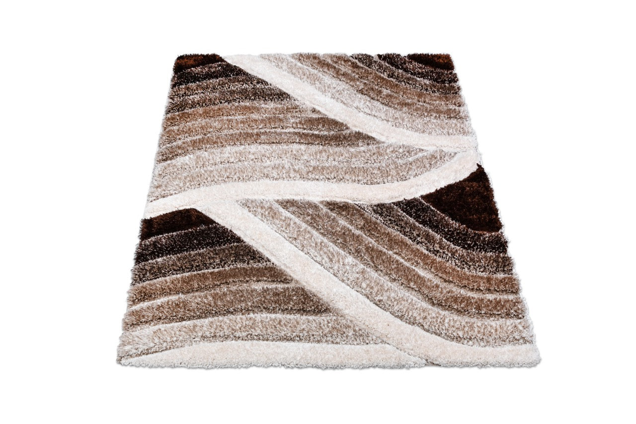 California 3D Hullám Vizon - Beige Szőnyeg 80 x 150 cm Huzziyas Home