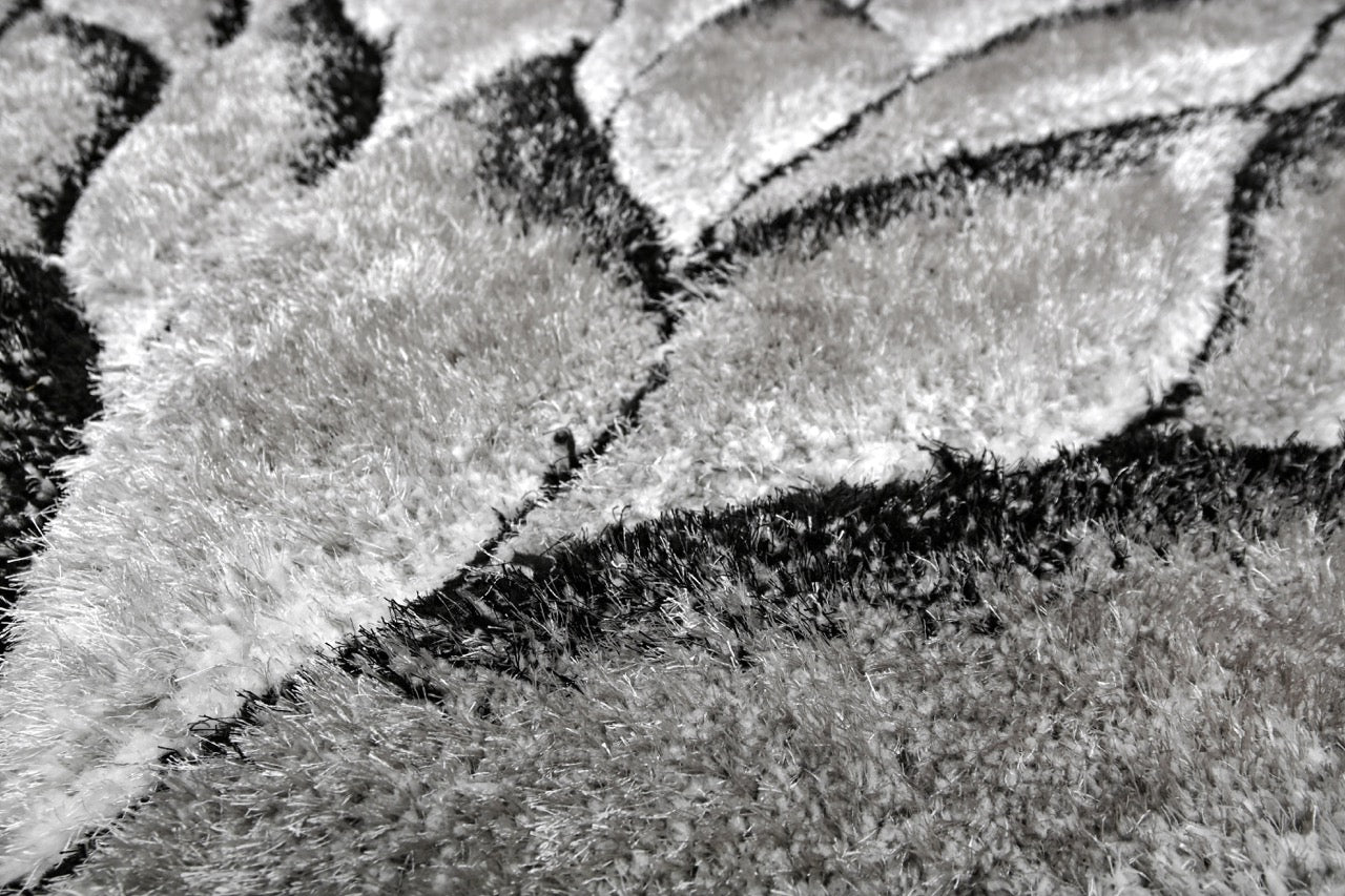 California 3D Lótusz Grey - Black Szőnyeg 160 x 220 cm Huzziyas Home