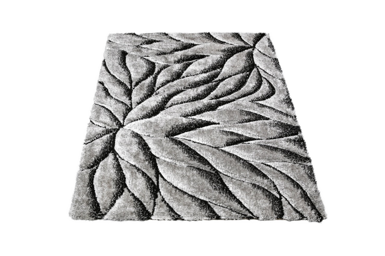 California 3D Lótusz Grey - Black Szőnyeg 160 x 220 cm Huzziyas Home