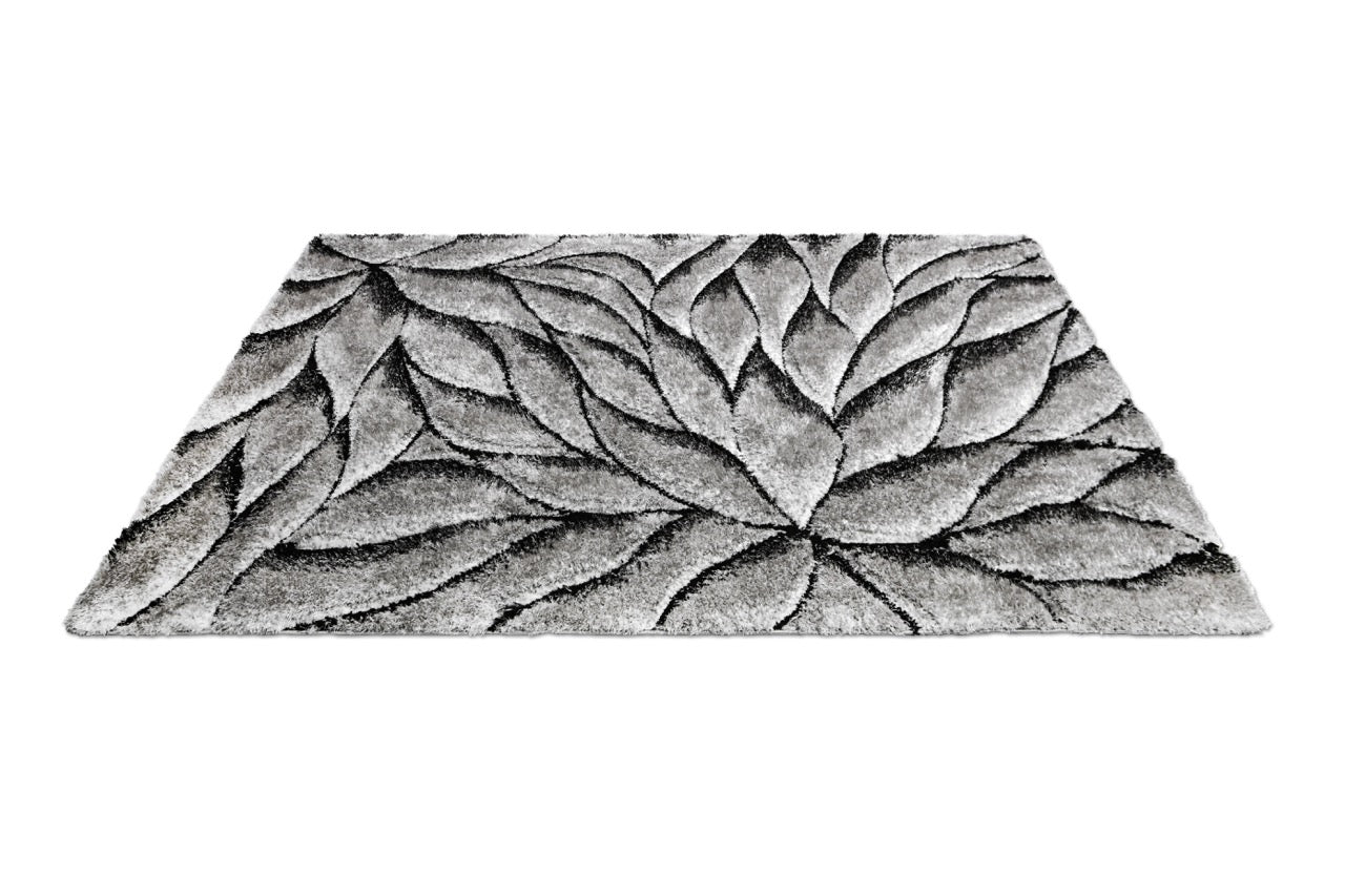 California 3D Lótusz Grey - Black Szőnyeg 160 x 220 cm Huzziyas Home
