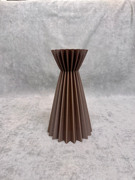 Linea Barna Bordázott Váza 20 cm - PLA Műanyag