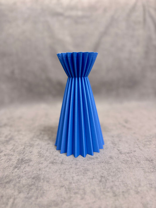 Linea Kék Bordázott Váza 20 cm - PLA Műanyag