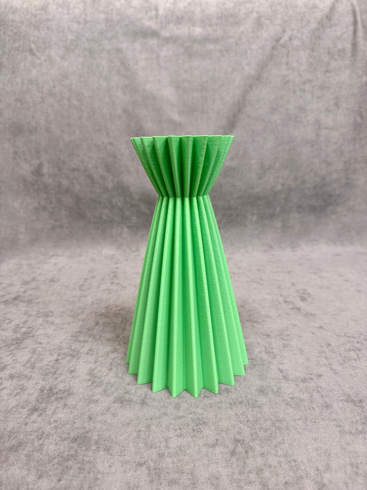 Linea Zöld Bordázott Váza 20 cm - PLA Műanyag