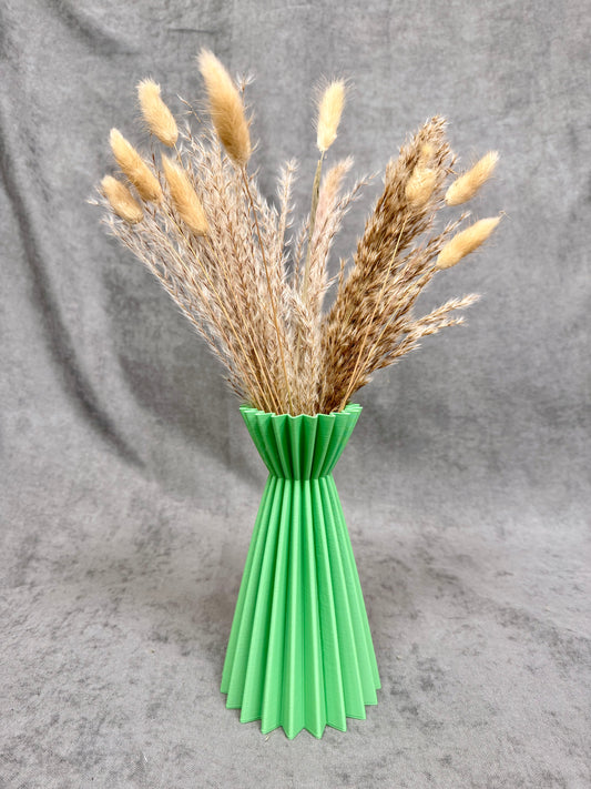 Linea Zöld Bordázott Váza 20 cm - PLA Műanyag