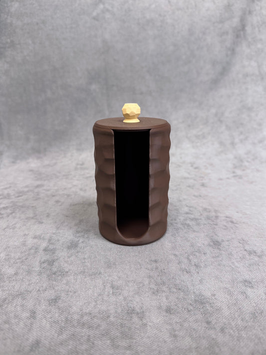 Barna Dekoratív Vattakorong Tartó - PLA Műanyag