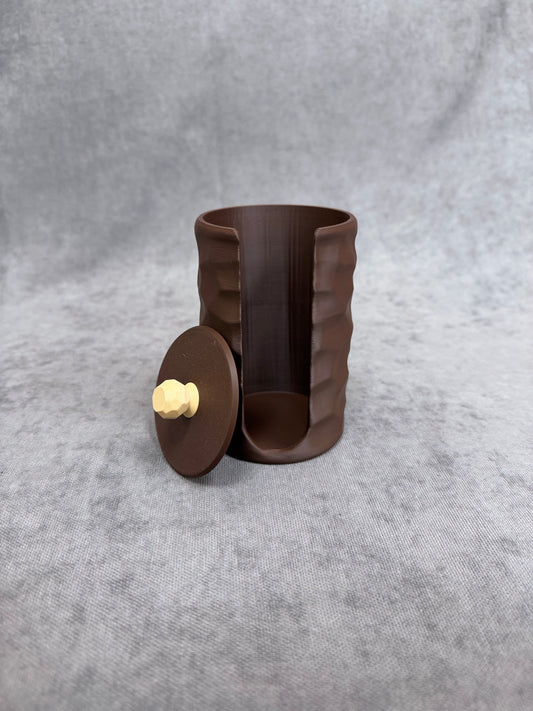 Barna Dekoratív Vattakorong Tartó - PLA Műanyag