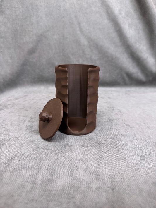 Barna Dekoratív Vattakorong Tartó - PLA Műanyag