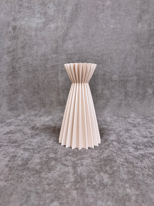 Linea Csontfehér Bordázott Váza 20 cm - PLA Műanyag