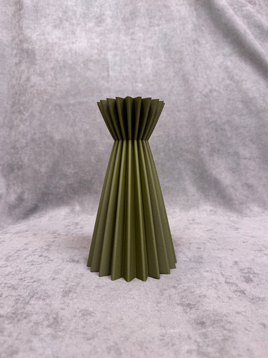 Linea Erdőzöld Bordázott Váza 20 cm - PLA Műanyag