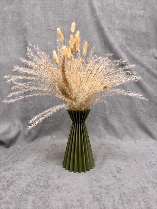 Linea Erdőzöld Bordázott Váza 20 cm - PLA Műanyag