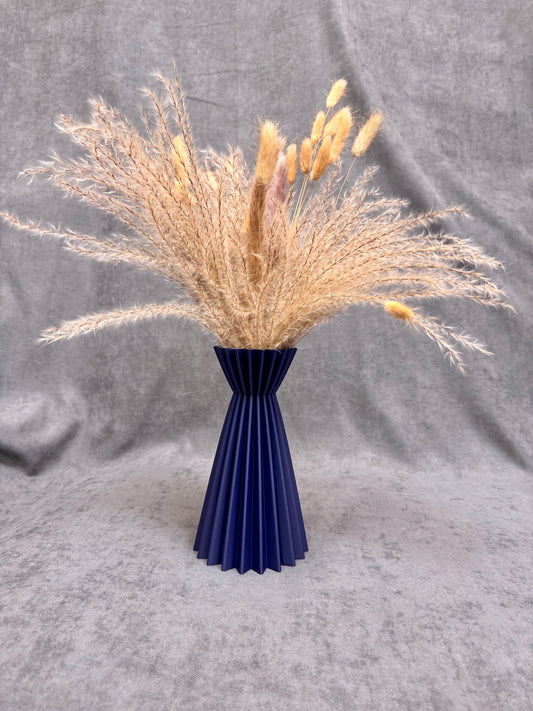 Linea Sötétkék Bordázott Váza 20 cm - PLA Műanyag