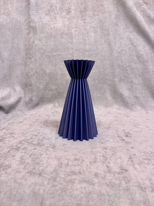 Linea Sötétkék Bordázott Váza 20 cm - PLA Műanyag