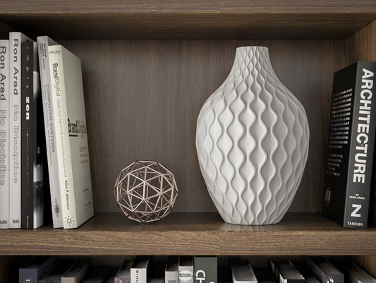 Modern Hullámok inspirálta Váza - 3D nyomtatott PLA műanyag