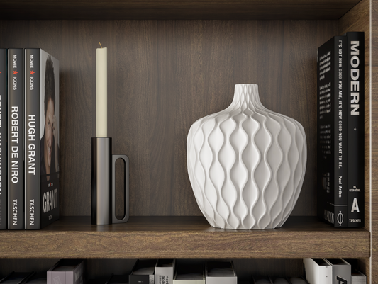 Modern Hullámok inspirálta Váza - 3D nyomtatott PLA műanyag