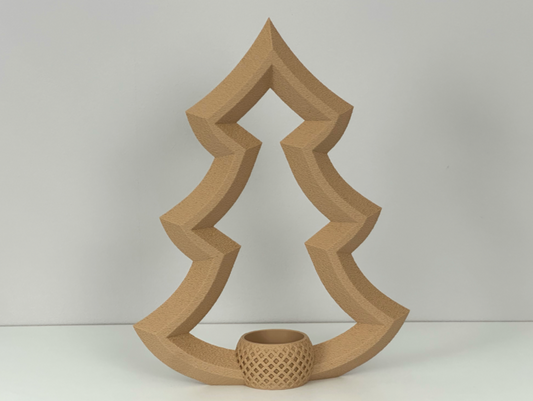 Karácsonyi Fenyőfa Mécsestartó + Ajándék LED Mécses - 3D nyomtatott PLA műanyag