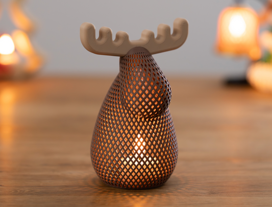 Modern jávorszarvas gyertyatartó + ajándék Led mécses - 3D nyomtatott PLA műanyag
