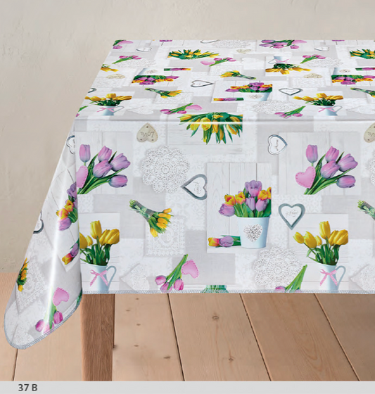Tulipános Impregnált Asztalterítő - Több Méretben