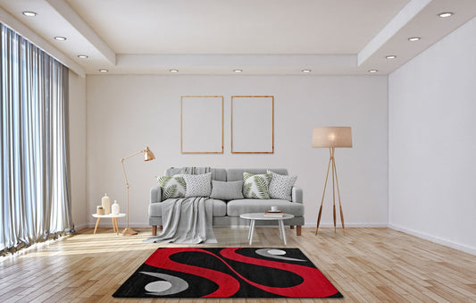 Margaret 2331 Black - Red Szőnyeg 120 x 170 cm Huzziyas Home