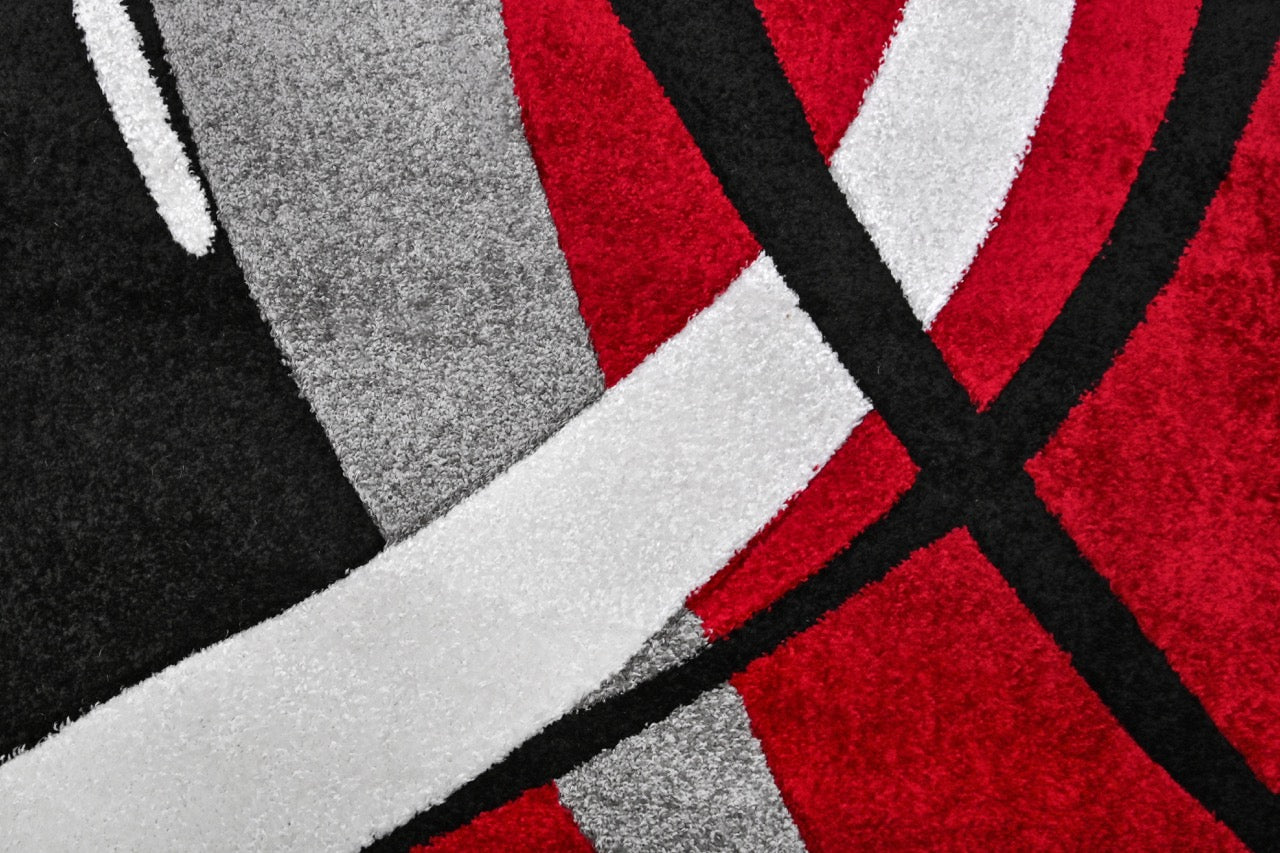 Margaret 361 Black - Red Szőnyeg 60 x 110 cm Huzziyas Home